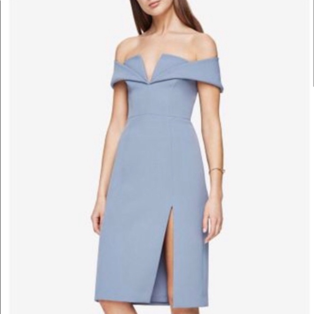 Marquise off the shoulder BCBG cocktail dress